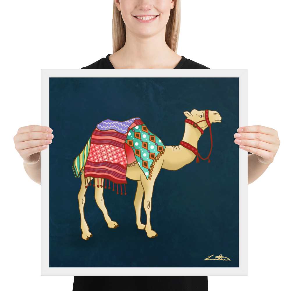 Dubai Camel Painting Middle Eastern Wall Art