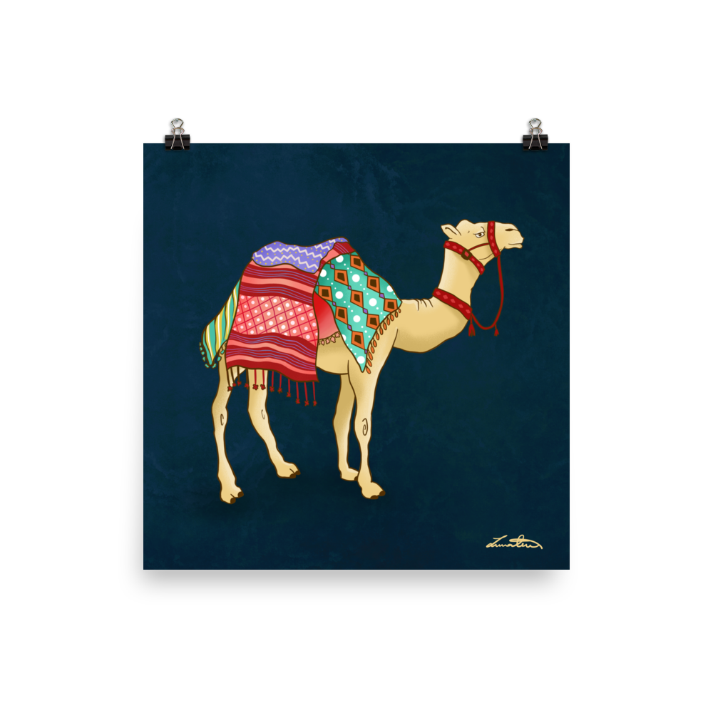 Dubai Camel Painting Middle Eastern Wall Art
