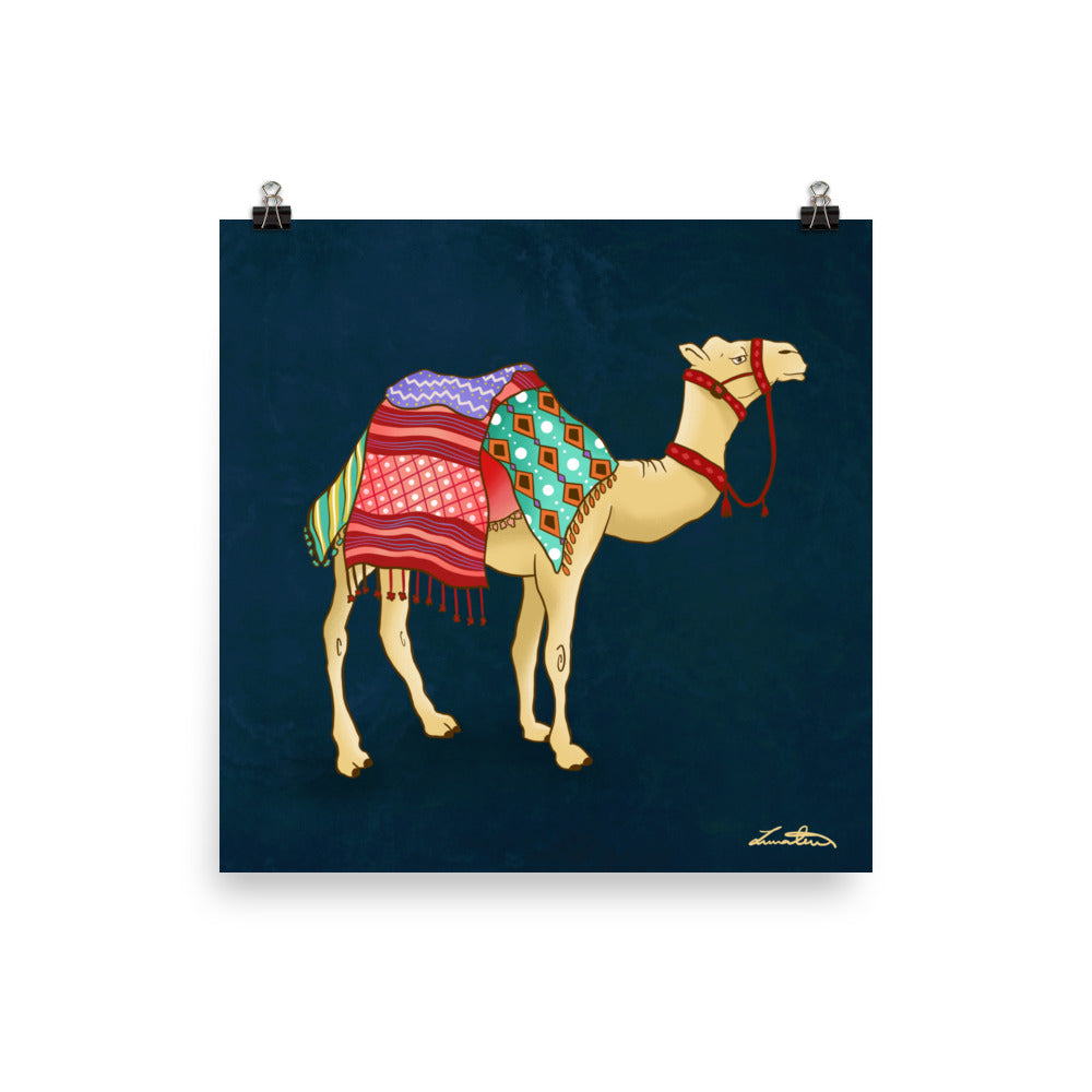 Dubai Camel Painting Middle Eastern Wall Art