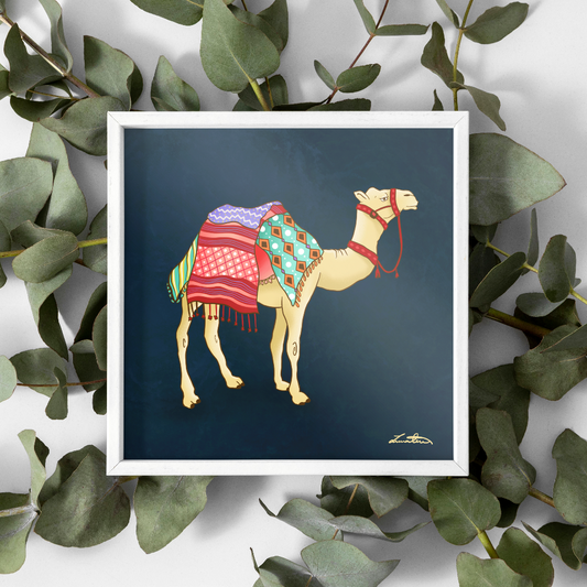 Dubai Camel Painting Middle Eastern Wall Art