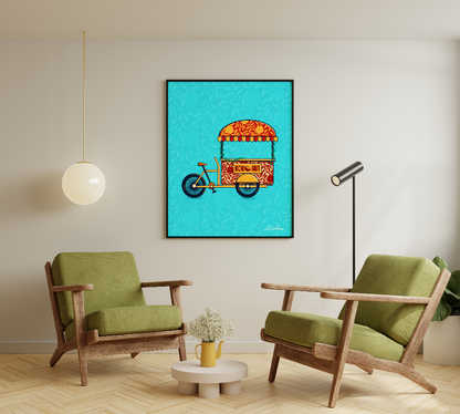 Indian Rickshaw Bicycle Painting