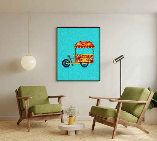 Indian Rickshaw Bicycle Painting